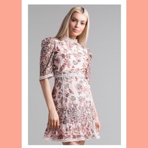 AKIRA ivory lace floral dress